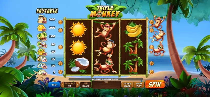 Trải nghiệm game Triple Monkey